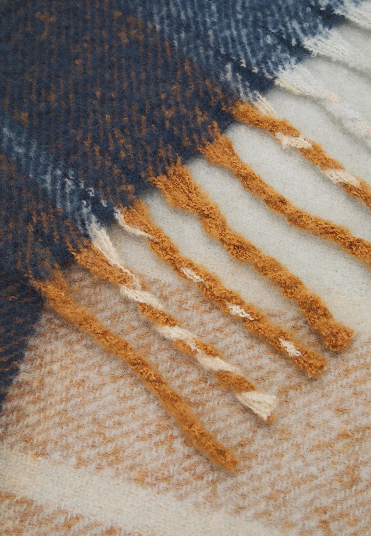 Anna Field Sjaal - Brown/White/Blue 3 Anna Field Sjaal - Brown/White/Blue - Afbeelding 3