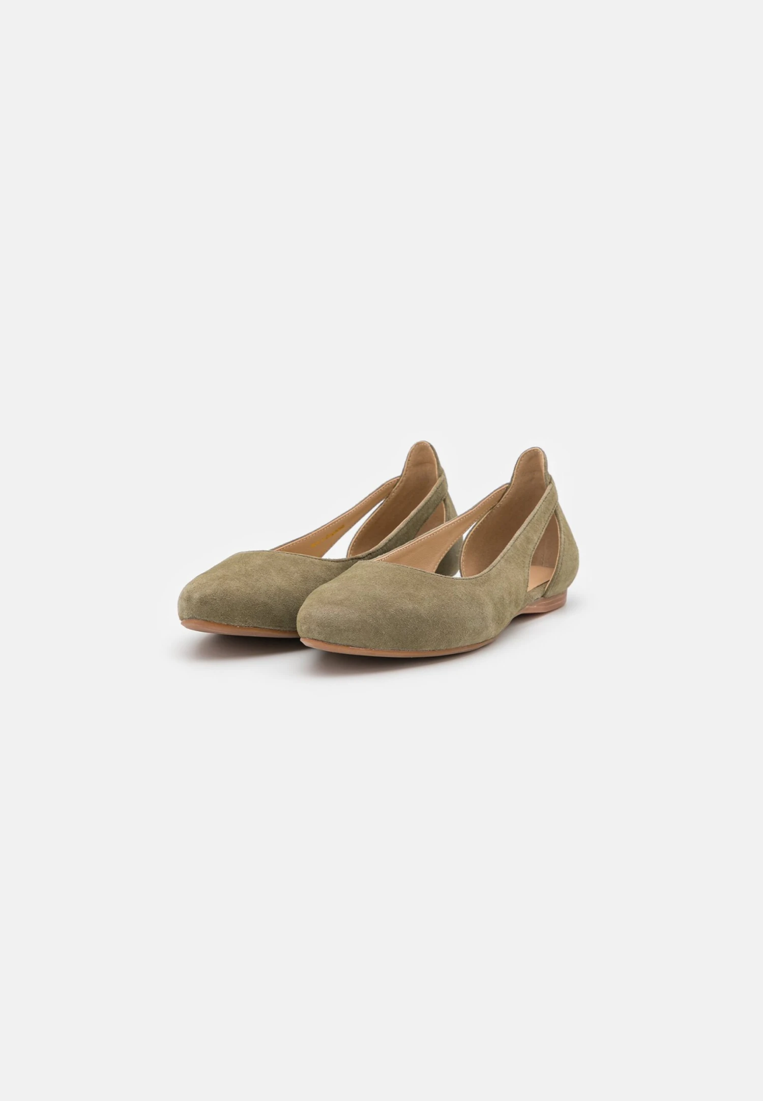 Leather- Ballerina'S - Olive 3 Leather- Ballerina'S - Olive - Afbeelding 3