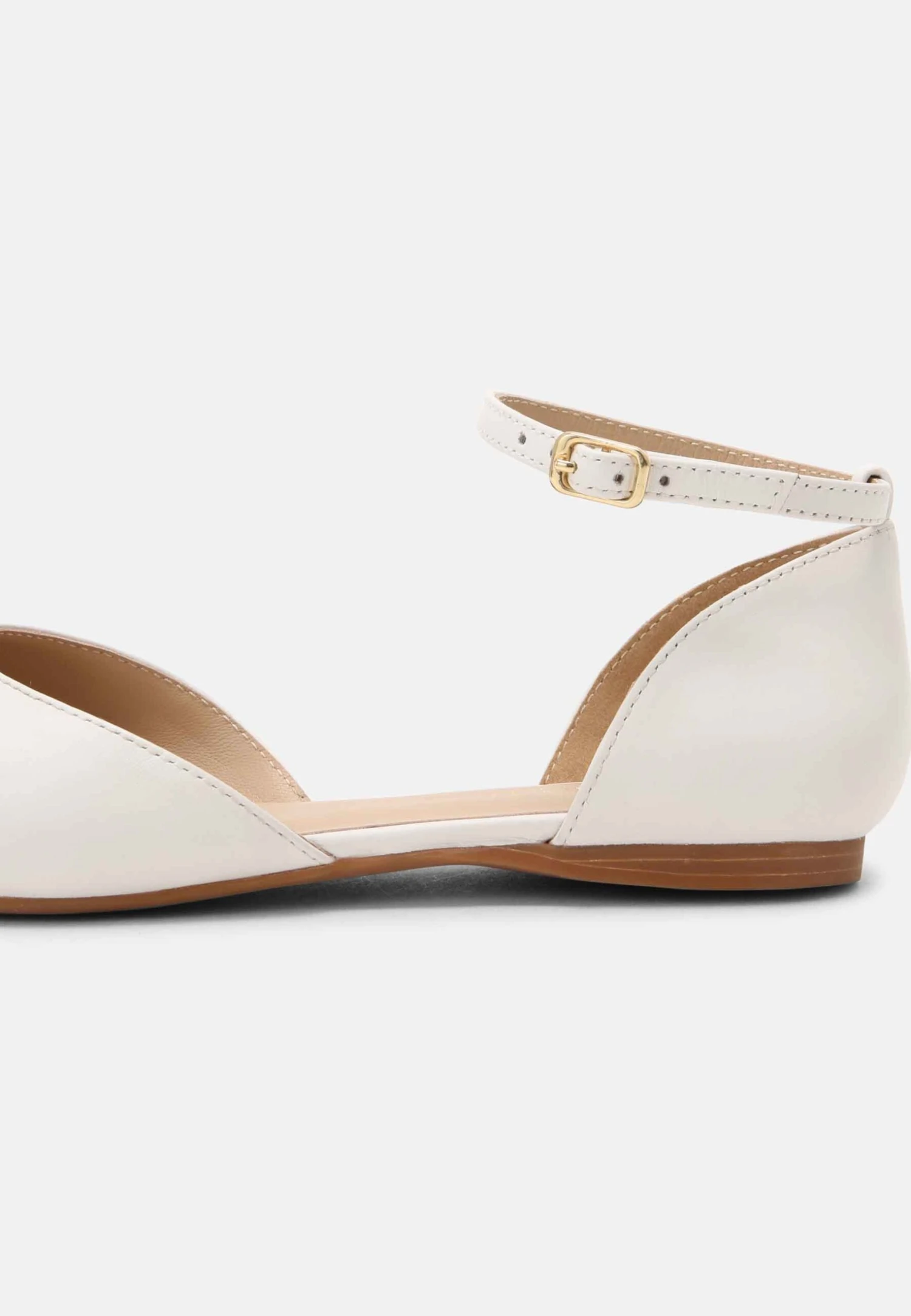 Leather - Ballerina'S Met Enkelbandjes -White 8 Leather - Ballerina'S Met Enkelbandjes -White - Afbeelding 8