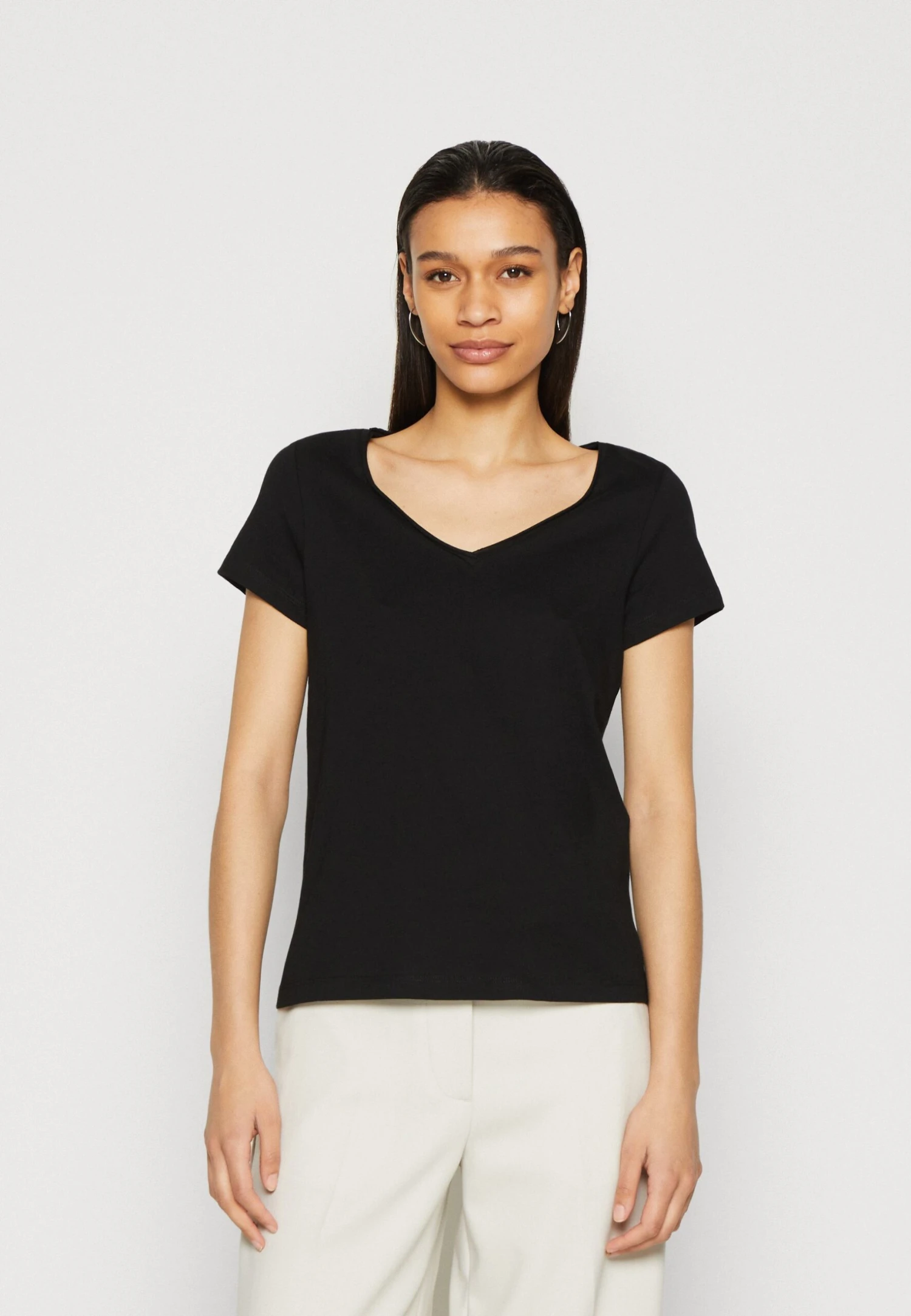 Anna Field 3 Pack- T-Shirt Basic - Black/White/Mottled Light Grey 2 Anna Field 3 Pack- T-Shirt Basic - Black/White/Mottled Light Grey - Afbeelding 2