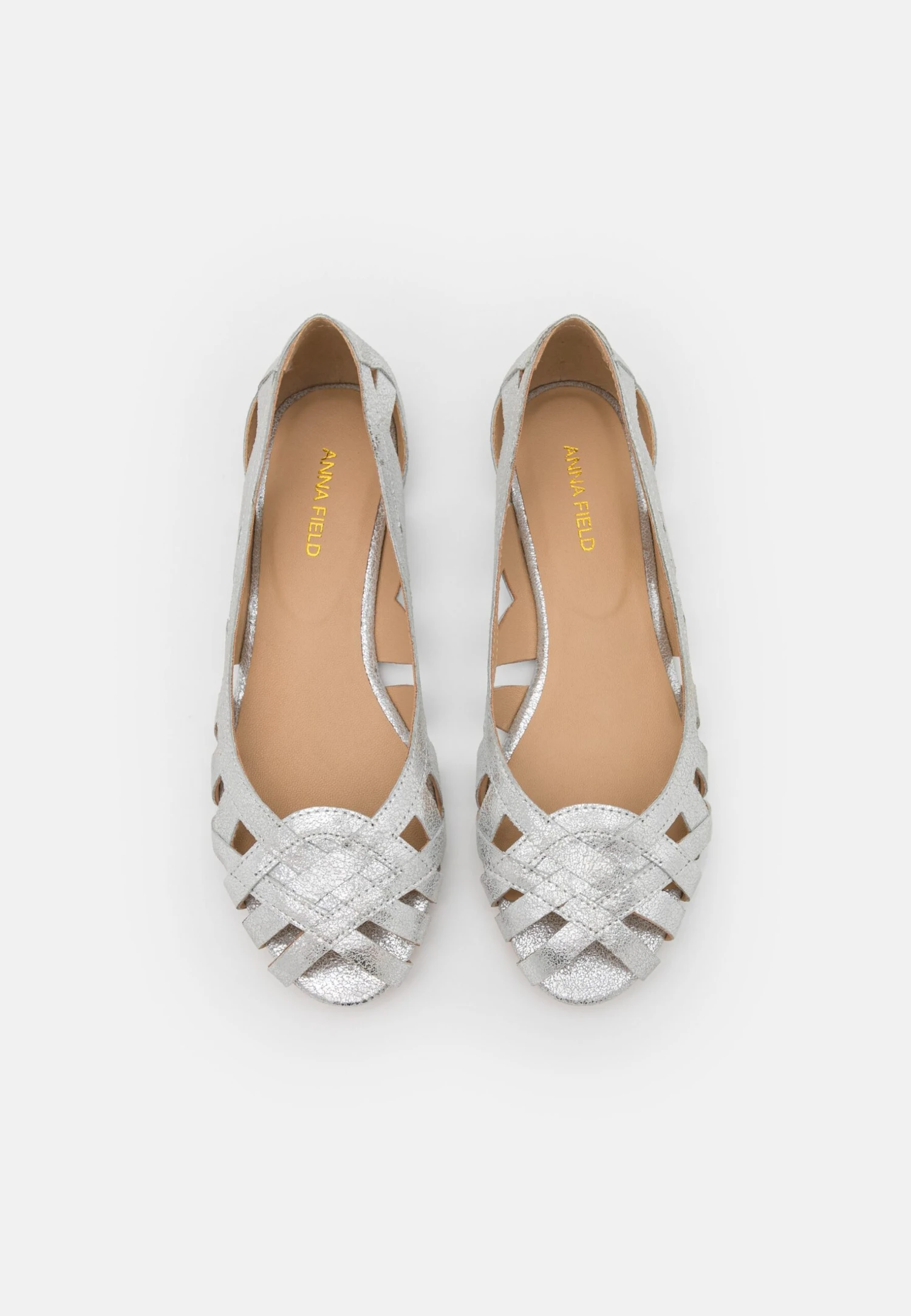Anna Field Leather - Peeptoe Ballerina'S - Silver 6 Anna Field Leather - Peeptoe Ballerina'S - Silver - Afbeelding 6