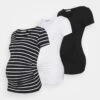 3 Pack - T-Shirt Print - Black /White/Multi-Coloured