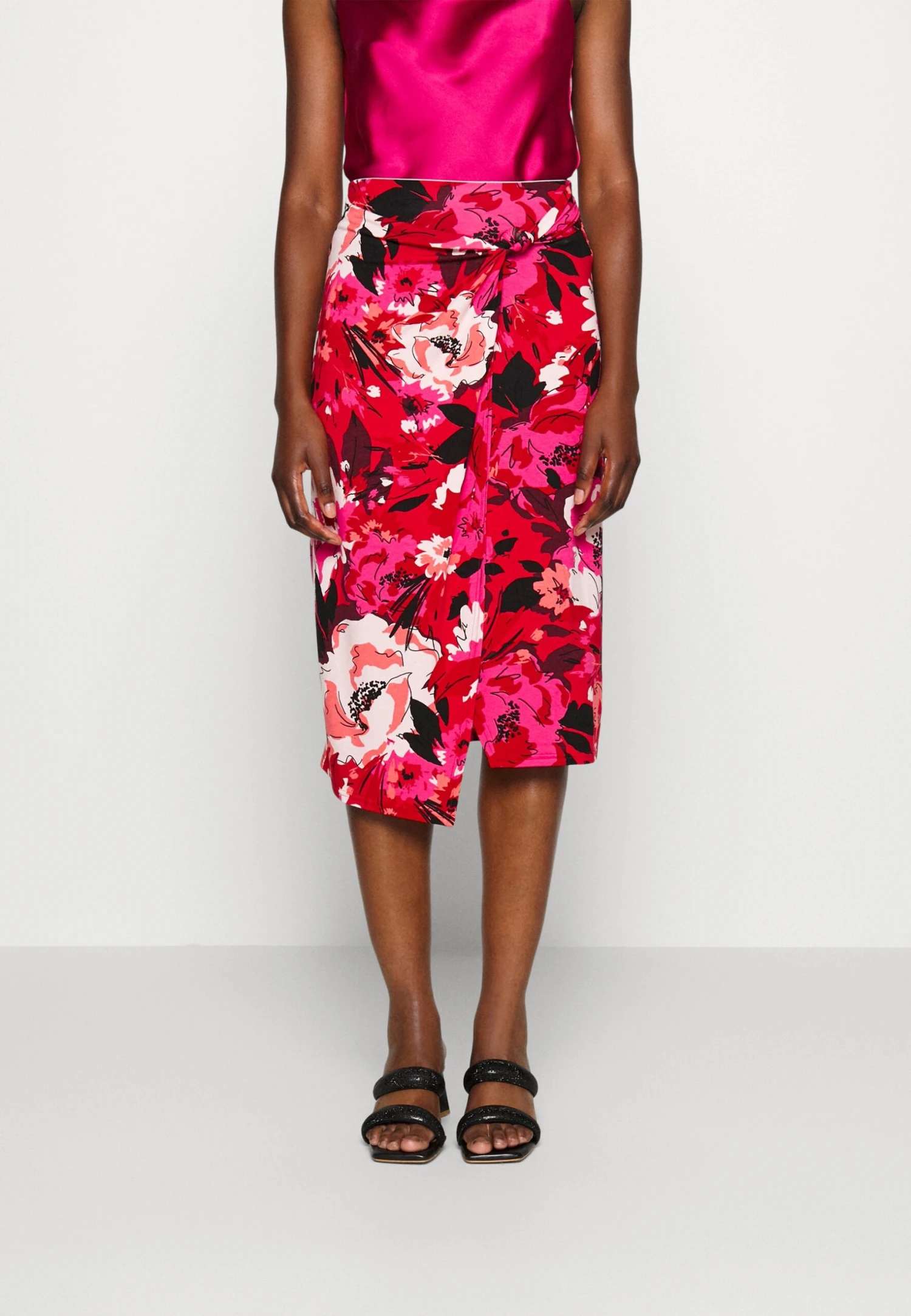 Anna Field Front Knot Midi Skirt - Kokerrok - Pink 1 Anna Field Front Knot Midi Skirt - Kokerrok - Pink