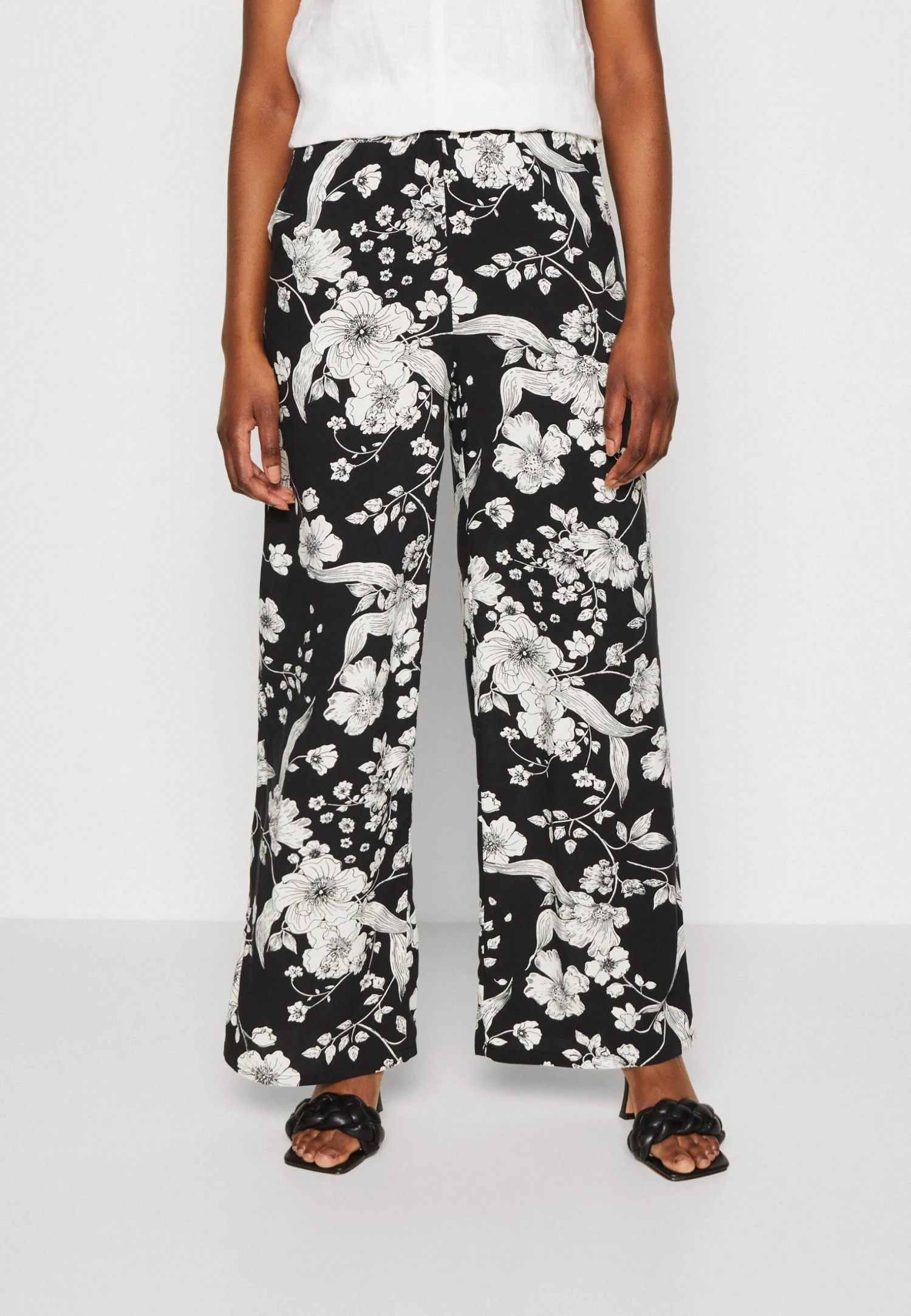 Anna Field Broek - Black/Off White 1 Anna Field Broek - Black/Off White