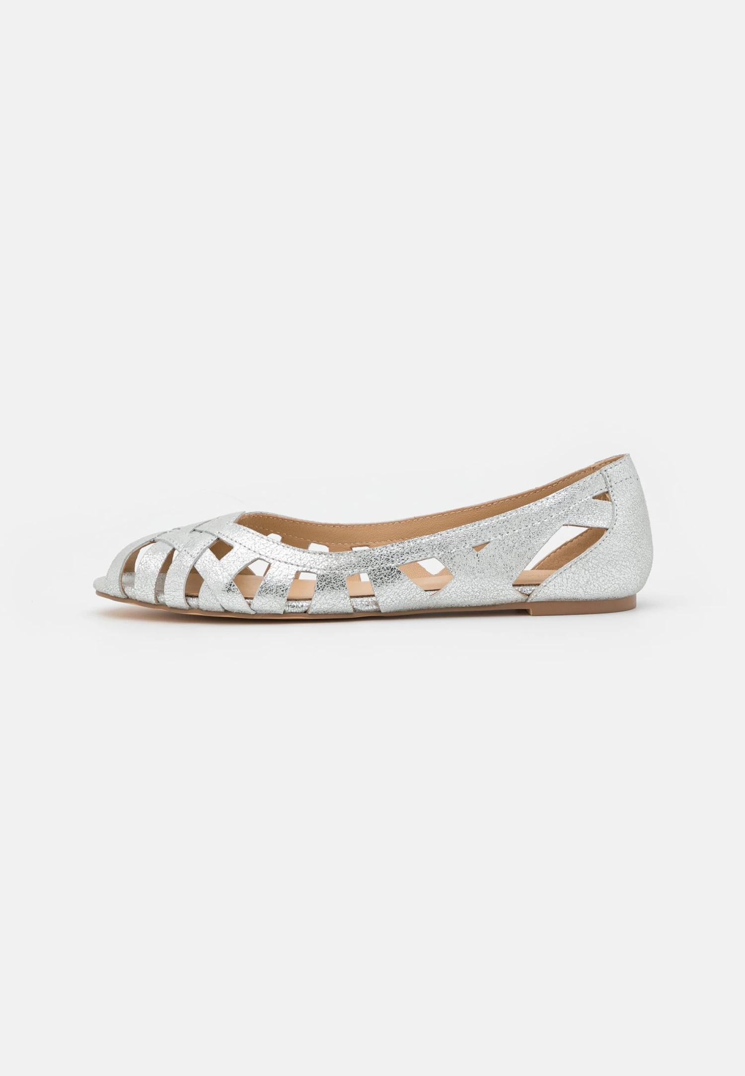 Anna Field Leather - Peeptoe Ballerina'S - Silver 2 Anna Field Leather - Peeptoe Ballerina'S - Silver - Afbeelding 2