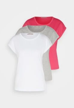 Anna Field 3 Pack - T-Shirt Basic - White/Mottled Light Grey -Anna Field ab30f323e554475493e17eab6c1941e9