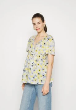 Blouse - White/Light Blue