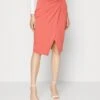 Anna Field Front Knot Midi Skirt - Kokerrok - Red