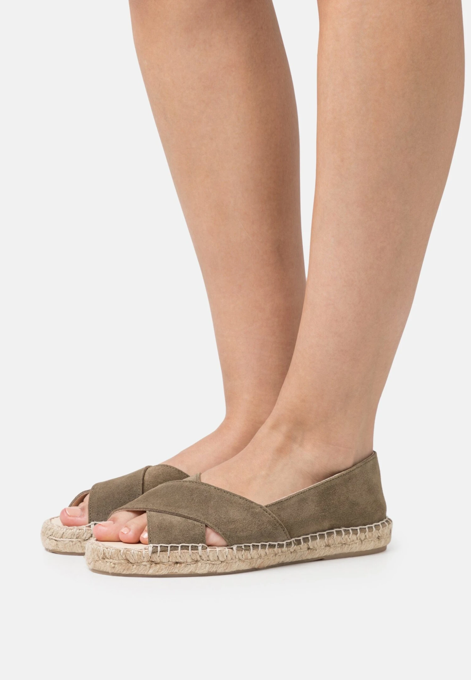 Anna Field Leather - Peeptoe Ballerina'S - Khaki 1 Anna Field Leather - Peeptoe Ballerina'S - Khaki