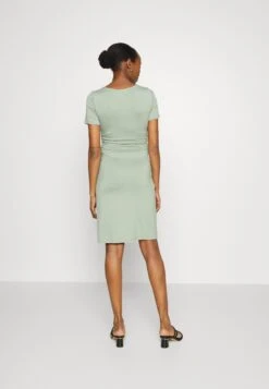 Short Sleeves Ruched Waist Mini Flared Dress - Jerseyjurk - Light Green -Anna Field c8fe3a1087754450a4d132399aa1f01c