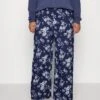 Wide Leg Pant - Broek - Dark Blue/Off-White
