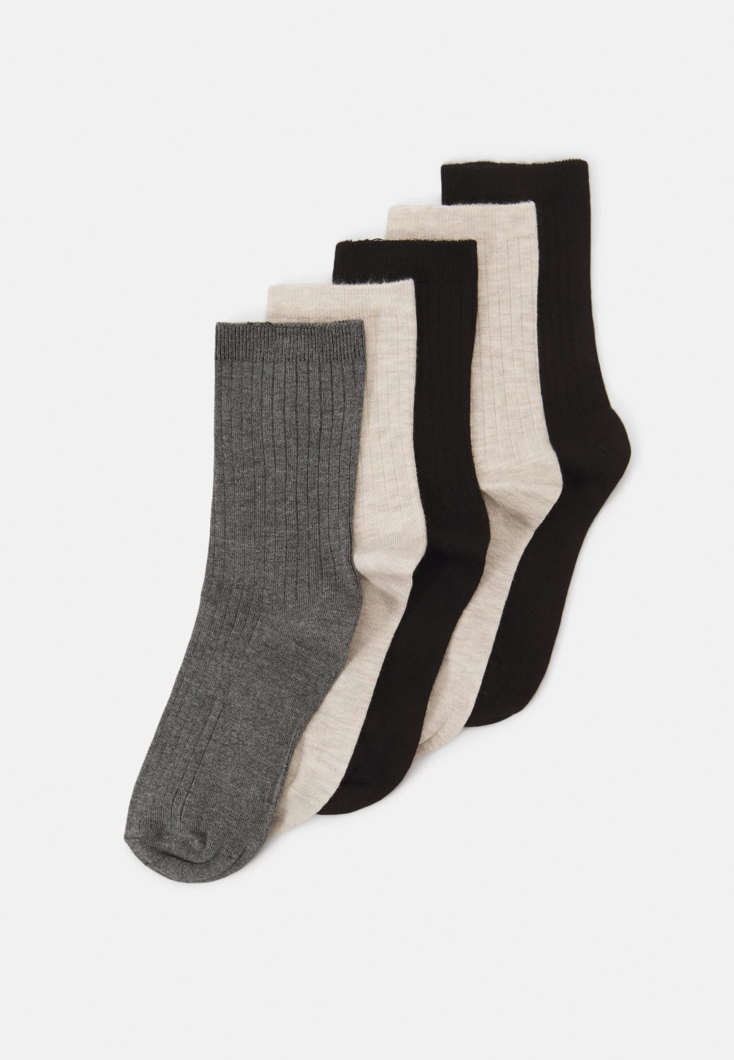 Anna Field 5 Pack - Sokken - Beige/Black/Grey 1 Anna Field 5 Pack - Sokken - Beige/Black/Grey