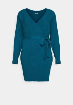 Wrap V Ausschnitt Mini Strickkleid Mit Gürtel - Gebreide Jurk - Teal -Anna Field fc5159f58bee4be986bbac22de2132cb